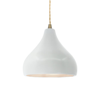 Radiance One Light Pendant in Gloss White (102|CER-6560-WHT-ABRS-BEIG-TWST)