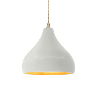 Radiance One Light Pendant in Matte White w/ Champagne Gold (102|CER-6560-MTGD-ABRS-BEIG-TWST)