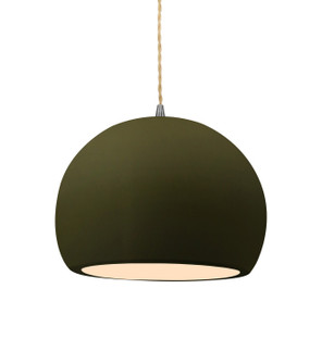 Radiance One Light Pendant in Matte Green (102|CER-6533-MGRN-NCKL-BEIG-TWST)