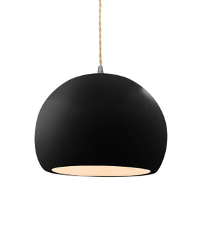 Radiance One Light Pendant in Gloss Black w/ Matte White (102|CER-6533-BKMT-NCKL-BEIG-TWST)