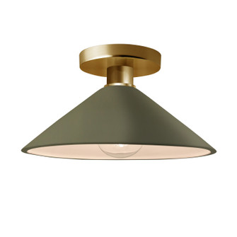 Radiance One Light Semi-Flush Mount in Matte Green (102|CER-6330-MGRN-BRSS)