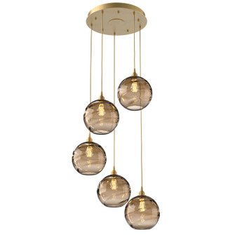 Terra Five Light Pendant in Gilded Brass (404|CHB0047-05-GB-OB-C01-E2)