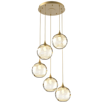 Terra Five Light Pendant in Gilded Brass (404|CHB0047-05-GB-OA-C01-E2)