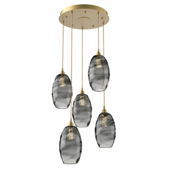 Elisse Five Light Pendant in Gilded Brass (404|CHB0035-05-GB-OS-C01-E2)