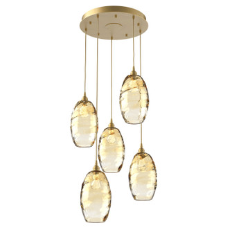 Elisse Five Light Pendant in Gilded Brass (404|CHB0035-05-GB-OA-C01-E2)