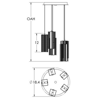 Downtown Mesh Five Light Pendant in Graphite (404|CHB0020-05-GP-0-C01-E2)