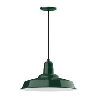 Warehouse One Light Pendant in Forest Green (518|PEB185-42-W18)