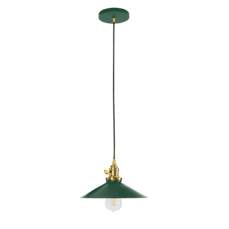Uno One Light Pendant in Forest Green with Brushed Brass (518|PEB404-42-91-C25)
