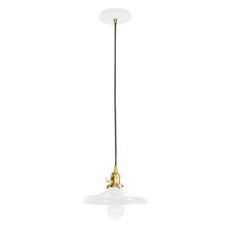 Uno One Light Pendant in White with Brushed Brass (518|PEB401-44-91-C26)