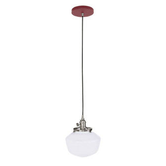 Uno One Light Pendant in Barn Red with Brushed Nickel (518|PEB413-55-96-C27)