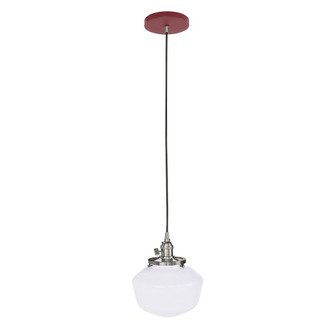 Uno One Light Pendant in Barn Red with Brushed Nickel (518|PEB413-55-96-C25)