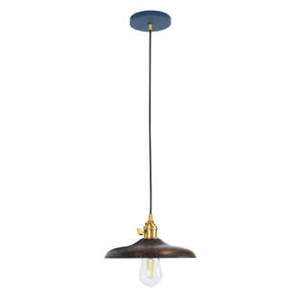 Uno One Light Pendant in Navy with Brushed Brass (518|PEB410-50-91-C27)