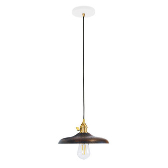 Uno One Light Pendant in White with Brushed Brass (518|PEB410-44-91-C26)