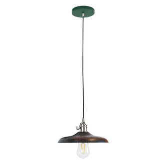 Uno One Light Pendant in Forest Green with Brushed Nickel (518|PEB410-42-96-C25)