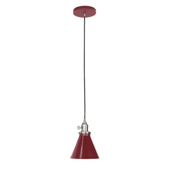 Uno One Light Pendant in Barn Red with Brushed Nickel (518|PEB405-55-96-C26)