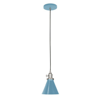 Uno One Light Pendant in Light Blue with Brushed Nickel (518|PEB405-54-96-C27)