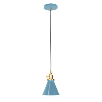Uno One Light Pendant in Light Blue with Brushed Brass (518|PEB405-54-91-C26)