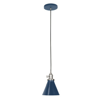 Uno One Light Pendant in Navy with Brushed Nickel (518|PEB405-50-96-C26)