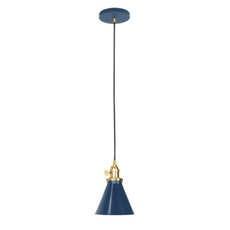 Uno One Light Pendant in Navy with Brushed Brass (518|PEB405-50-91-C27)