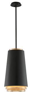 Fahrenheit One Light Pendant in Textured Black/Vintage Gold Leaf (67|F5542-TBK/VGL)