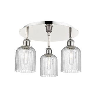 Downtown Urban Three Light Flush Mount in Polished Nickel (405|516-3C-PN-G559-5SDY)