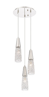 Amherst Brook Three Light Pendant in Polished Nickel (405|322-3P-PN-G322-3CL)