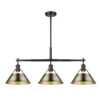 Orwell BLK Three Light Linear Pendant in Matte Black (62|3306-LP BLK-AB)