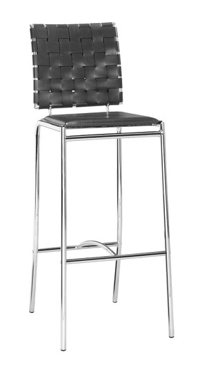 Criss Cross Bar Chair in Black, Chrome (339|333072)