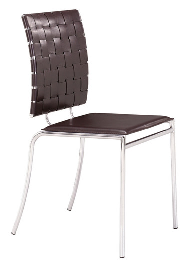 Criss Cross Dining Chair in Espresso, Chrome (339|333010)