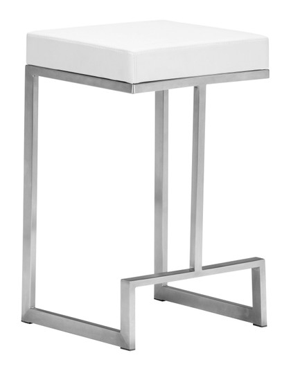 Darwen Counter Stool (Set of 2) in White, Silver (339|300049)