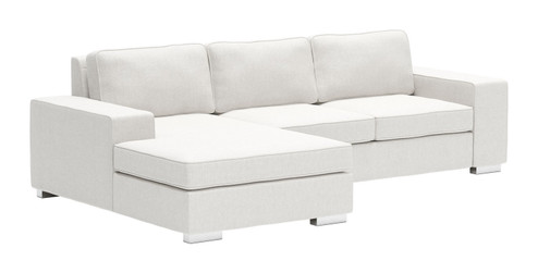 Brickell Sectional in White, Chrome (339|109587)