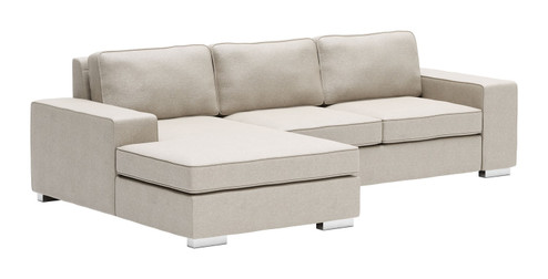 Brickell Sectional in Beige, Chrome (339|109586)