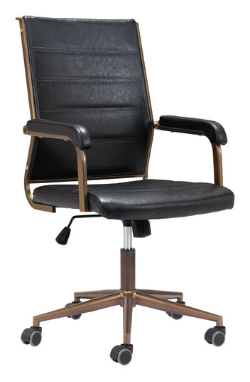 Auction Office Chair in Vintage Black, Bronze (339|109021)