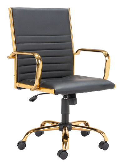 Profile Office Chair in Black, Gold (339|109001)