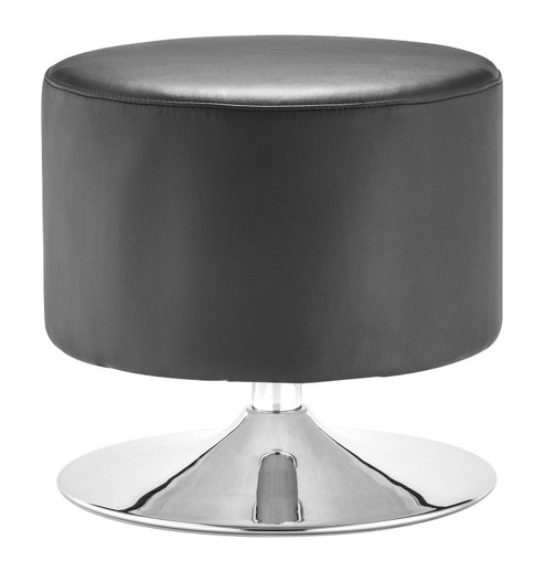 Plump Ottoman in Black, Chrome (339|103020)