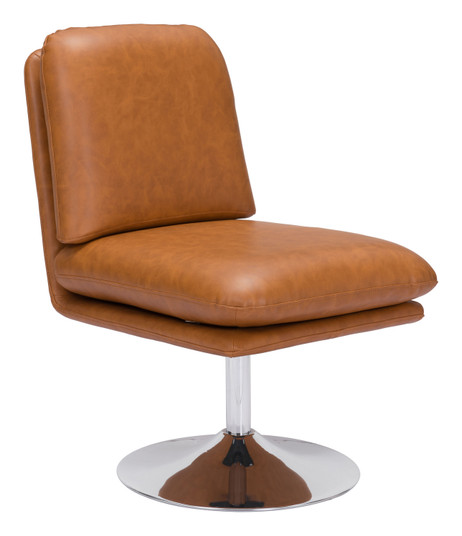 Rory Accent Chair in Brown, Chrome (339|102055)