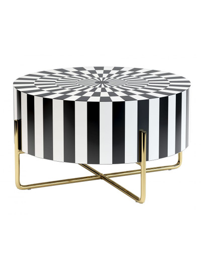 Thistle Coffee Table in Black, White, Gold (339|101919)