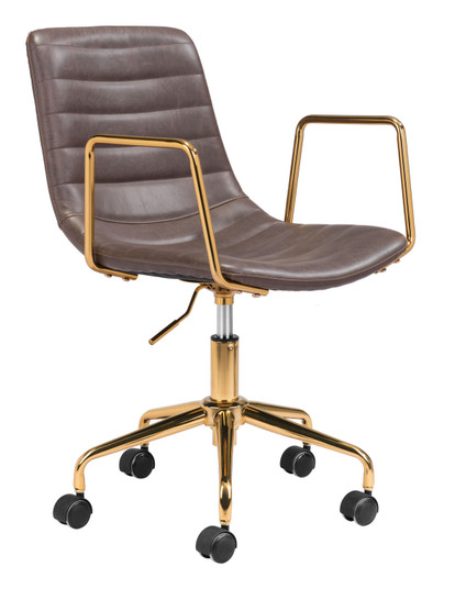 Eric Office Chair in Brown, Gold (339|101783)