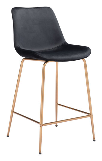 Tony Counter Chair in Black, Gold (339|101765)