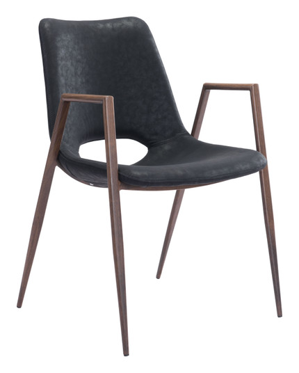 Desi Dining Chair in Black, Walnut (339|101694)