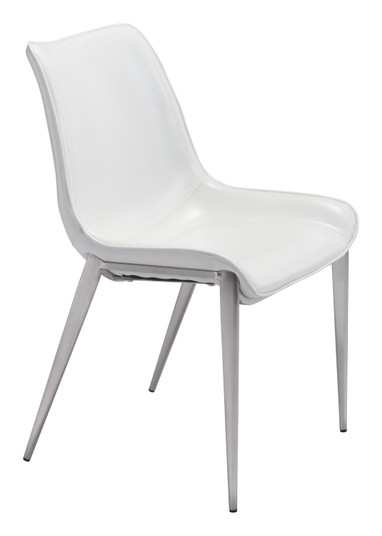 Magnus Dining Chair in White, Silver (339|101270)