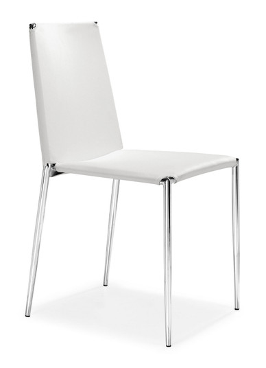 Alex Dining Chair in White, Chrome (339|101106)