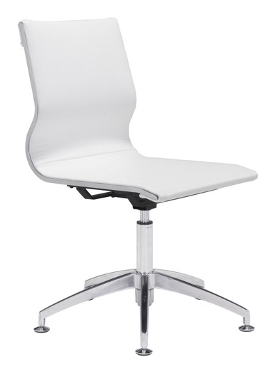 Glider Conference Chair in White, Silver (339|100378)