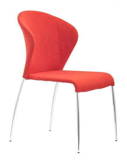 Oulu Dining Chair in Tangerine, Chrome (339|100041)
