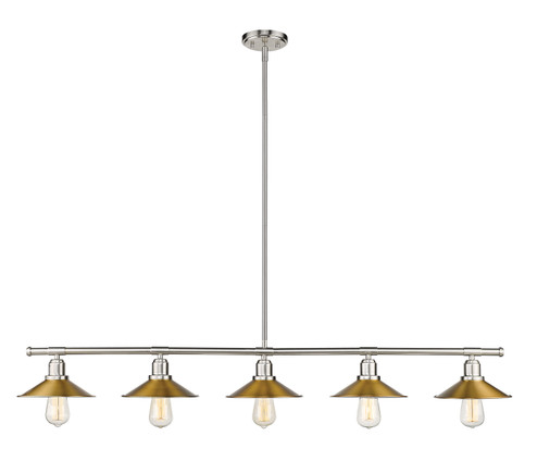 Casa Five Light Linear Chandelier in Brushed Nickel (224|613-5L-BN+FB)