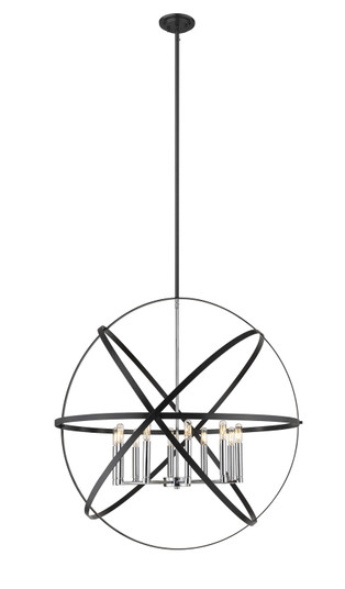 Cavallo Ten Light Chandelier in Hammered Black / Chrome (224|463-36HBK-CH)