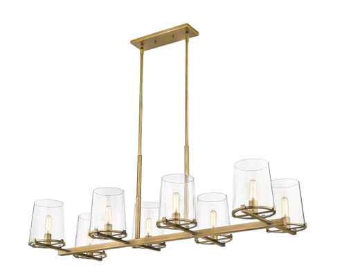 Callista Eight Light Linear Chandelier in Rubbed Brass (224|3032-8L-RB)