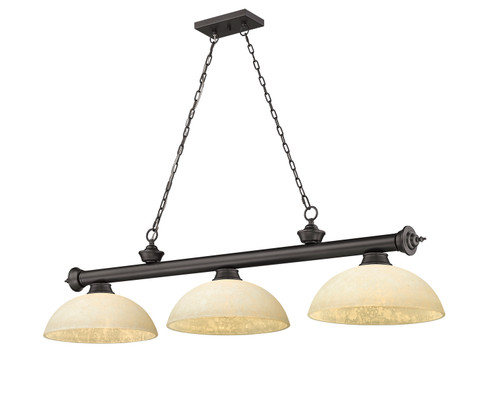 Cordon Three Light Billiard in Bronze (224|2306-3BRZ-DGM14)