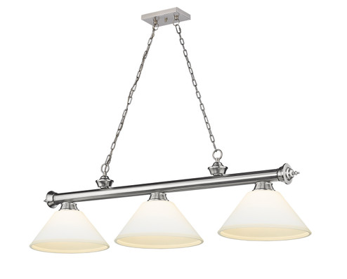 Cordon Three Light Billiard in Brushed Nickel (224|2306-3BN-AMO14)