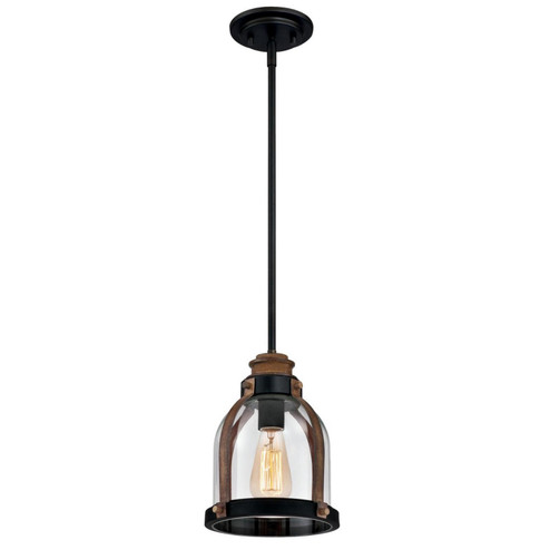 Cindy One Light Mini Pendant in Oil Rubbed Bronze And Barnwood (88|6356300)